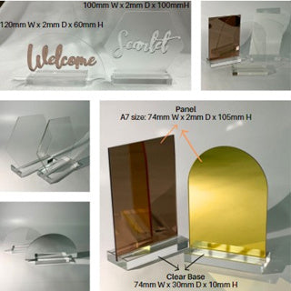 Blank DIY Acrylic Table Stand (Plain Panel, not include wording)