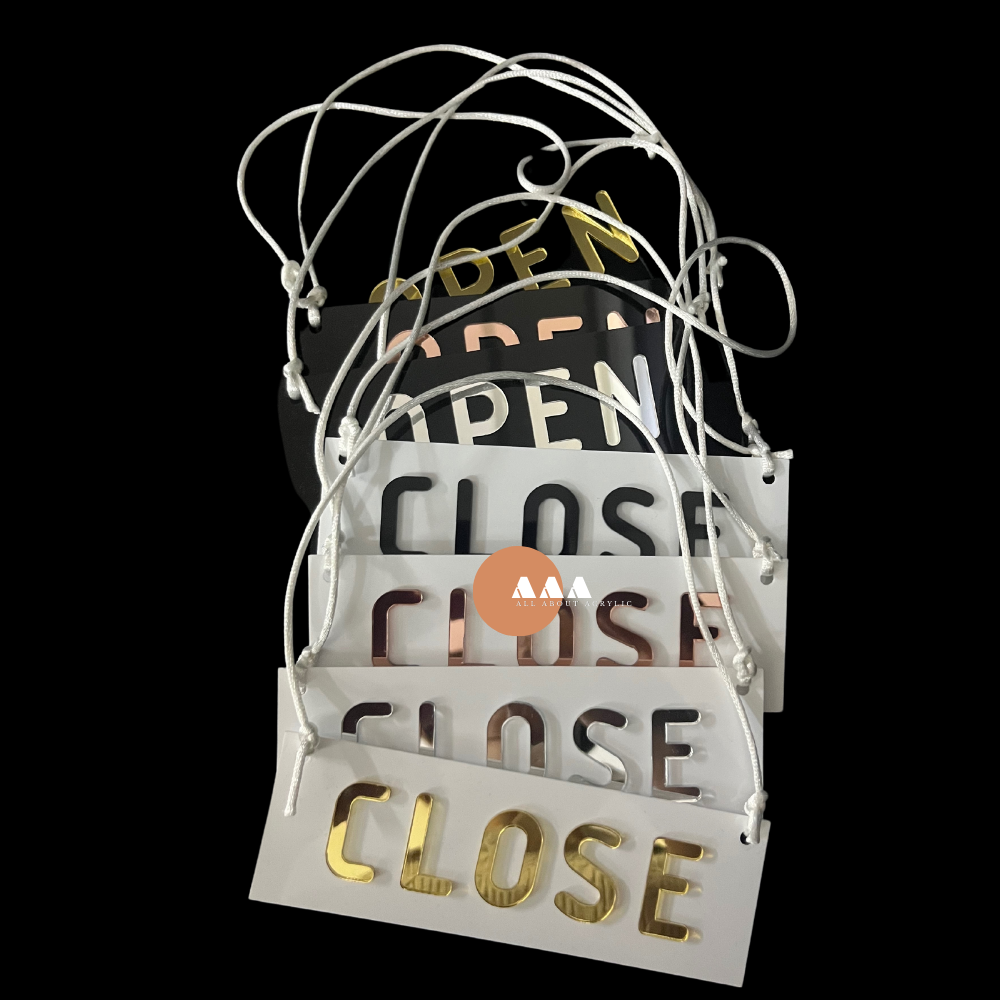 Open and Close Sign Board with 3D Wording