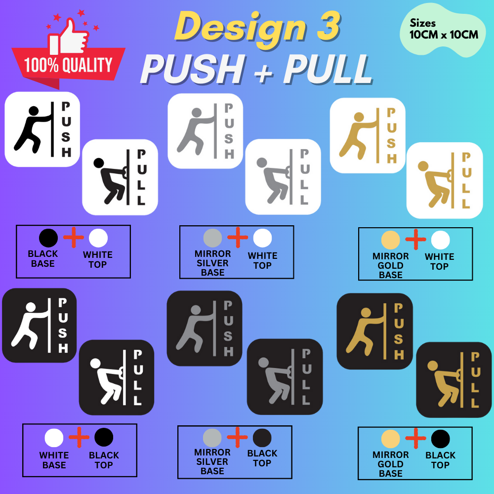 Push and Pull Door Sign Door Signage / 推拉提示牌