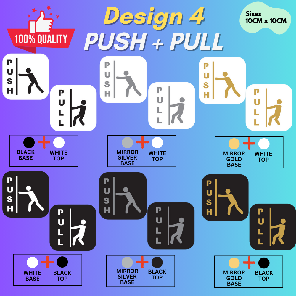 Push and Pull Door Sign Door Signage / 推拉提示牌