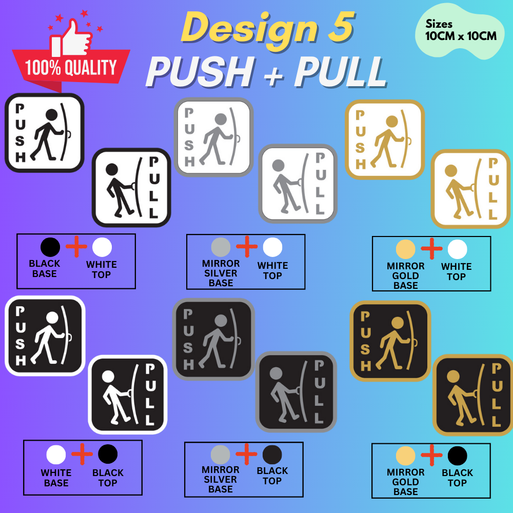 Push and Pull Door Sign Door Signage / 推拉提示牌