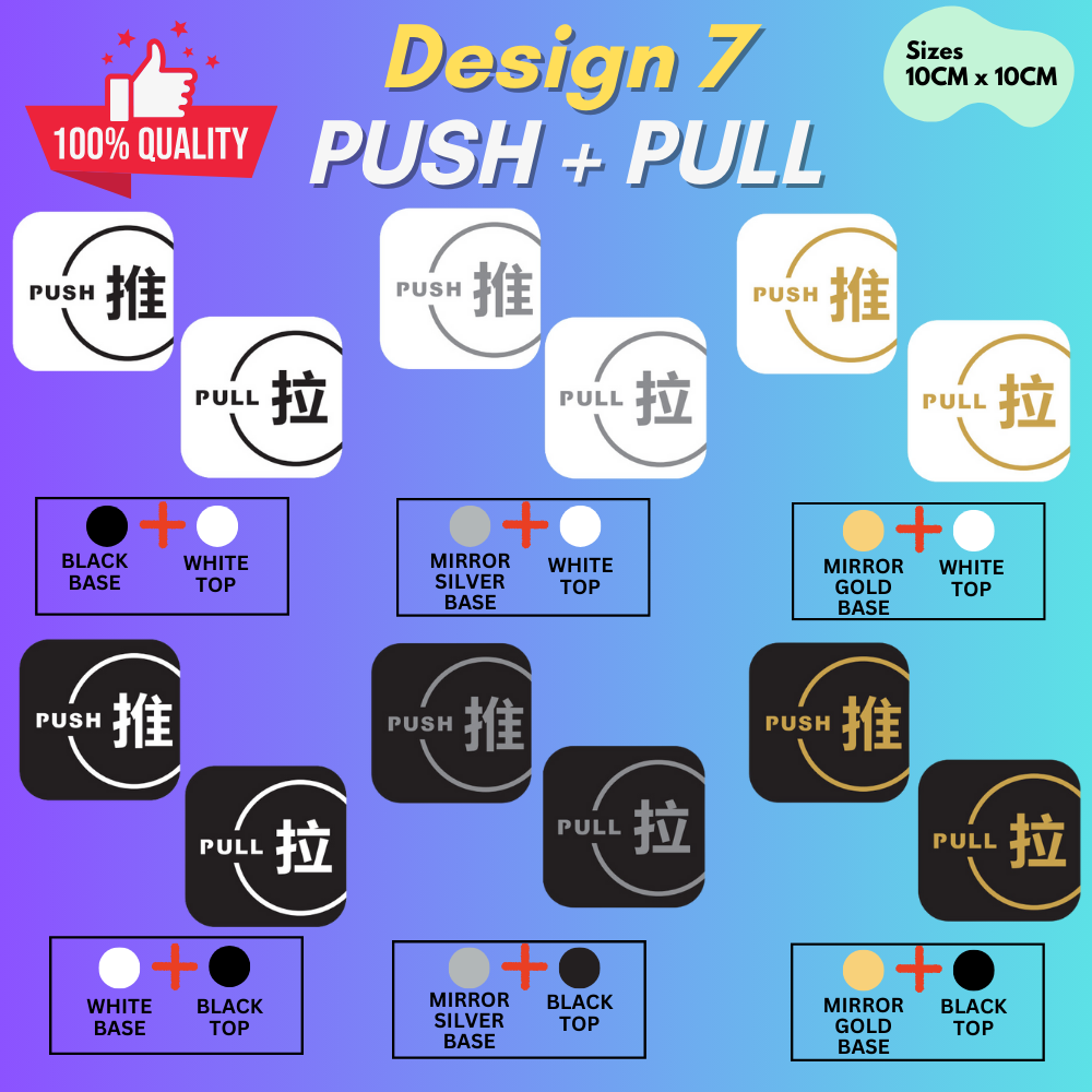 Push and Pull Door Sign Door Signage / 推拉提示牌