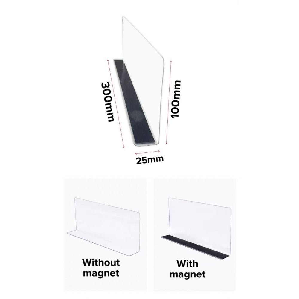 Magnetic Convenience Store Separator Plastic Transparent L Shape Shelf Divider Acrylic