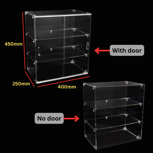 DIY-self assemble Acrylic Display Cabinet Donuts/Bekas Kuih/Cupcake/Pastries/Breads/Burgers