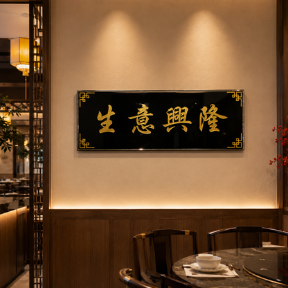 Chinese Calligraphy Acrylic Plaque Gift 生意兴隆高朋满座入伙牌板礼物送礼亚克力