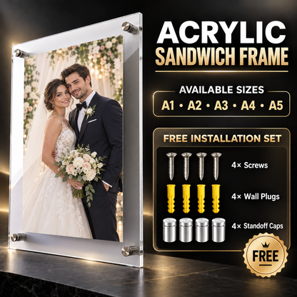 Wall Mount Acrylic Sandwich Frame