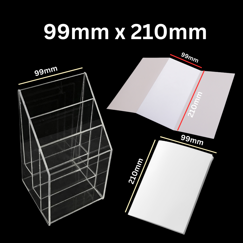 Acrylic 3 tier Brochure Holder for A4 / A5 size paper DIY Self assembly