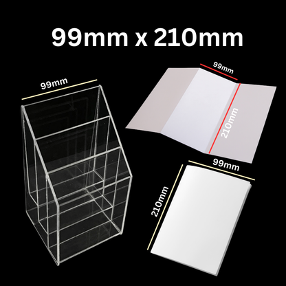 Acrylic 3 tier Brochure Holder for A4 / A5 size paper DIY Self assembly