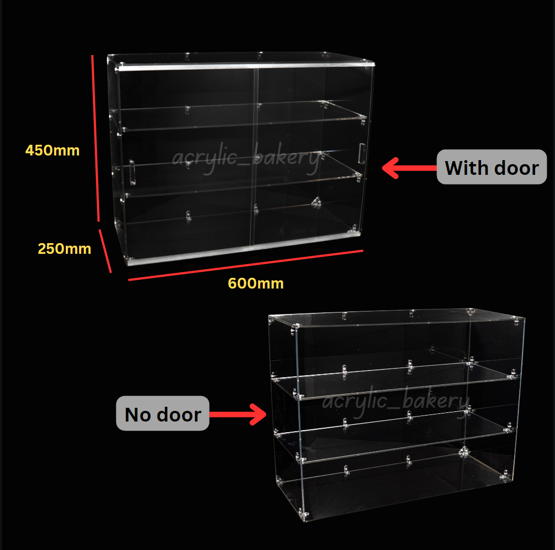 DIY- self assemble Acrylic Display Cabinet Donuts / Cupcake / Pastries / Breads