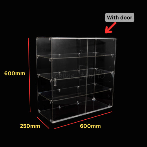 DIY-self assemble Acrylic Display Cabinet Donuts/Bekas Kuih/Cupcake/Pastries/Breads/Burgers