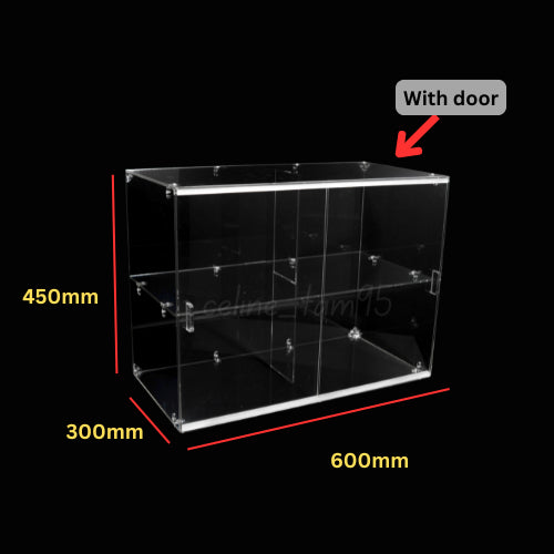 DIY-self assemble Acrylic Display Cabinet Donuts/Bekas Kuih/Cupcake/Pastries/Breads/Burgers
