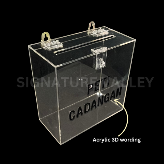 Acrylic Suggestion Box Peti Cadangan
