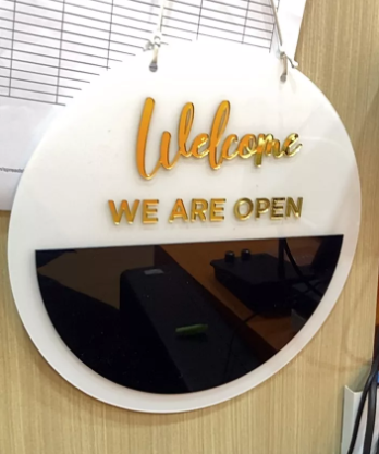 OPEN and CLOSE Sign Board with pocket
