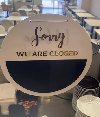 OPEN and CLOSE Sign Board with pocket