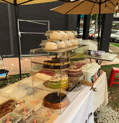 DIY-self assemble Acrylic Display Cabinet Donuts/Bekas Kuih/Cupcake/Pastries/Breads/Burgers