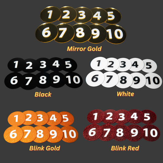 Acrylic Table Number Cafe Nombor Meja Round
