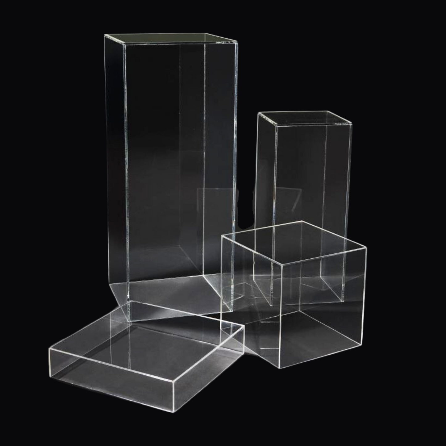 Acrylic 5 Faced Display Case With Empty Base