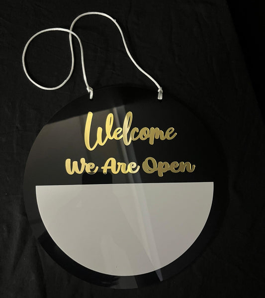 OPEN and CLOSE Sign Board with pocket