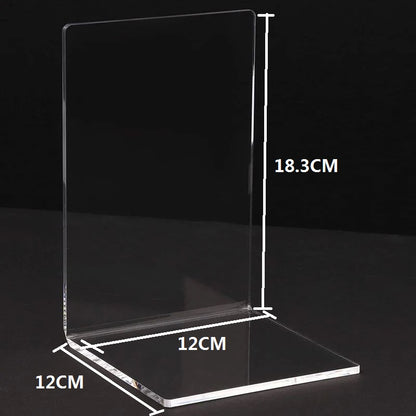 2pcs Acrylic L Bookends Stand Bookshelf Desktop Decorative Storage Rack