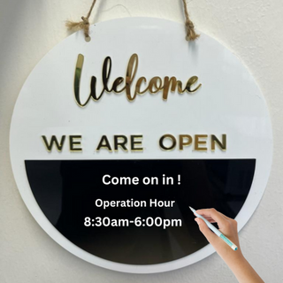 OPEN and CLOSE Sign Board with pocket