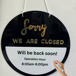OPEN and CLOSE Sign Board with pocket