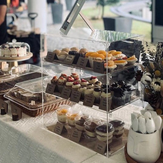 DIY- self assemble Acrylic Display Cabinet Donuts / Cupcake / Pastries / Breads