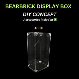 Bearbrick Acrylic DIY Self Assemble Display Box 400% & 1000% Clear Base