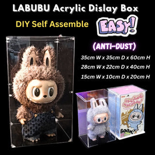 Acrylic Labubu Zimomo Clear Display Box Pop Mart Display Rack Dustproof Box DIY Self Assemble Easy