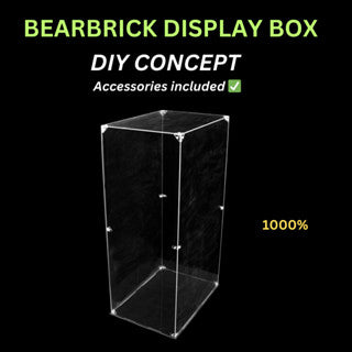 Bearbrick Acrylic DIY Self Assemble Display Box 400% & 1000% Clear Base