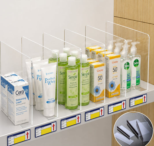 Magnetic Convenience Store Separator Plastic Transparent L Shape Shelf Divider Acrylic