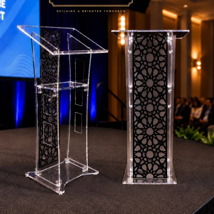 DIY Acrylic Rostrum Speaking Podium Self Assemble Event Stand