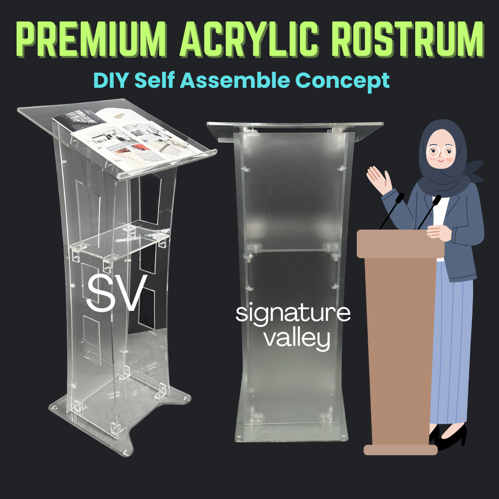 DIY Acrylic Rostrum Speaking Podium Self Assemble Event Stand