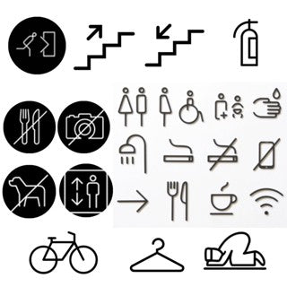 Minimalist Icon Signage/ Wifi Sign/ Door Sign/ Toilet Sign