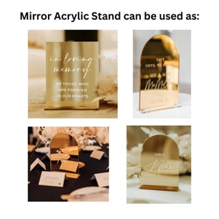 Table Double 2 Sided Mirror Acrylic Stand for event / wedding / decoration